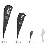 ATM Grey Teardrop Flag