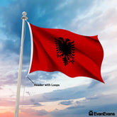 Albania flag header with loops