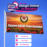 Custom ANZAC Poppy Field Flag – Design Your Own (1800 x 900mm)