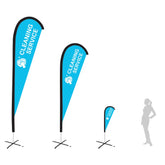 CLEANING BLUE Teardrop Flag