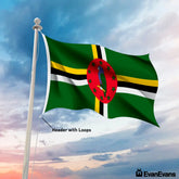 Dominica flag header with loops