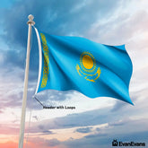 Kazakhstan flag header with loops