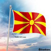 North Macedonia flag header with loops