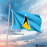 Saint Lucia flag header with loops