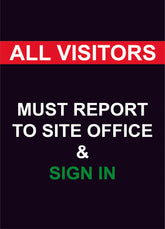 Visitors Sign In Construction Sign