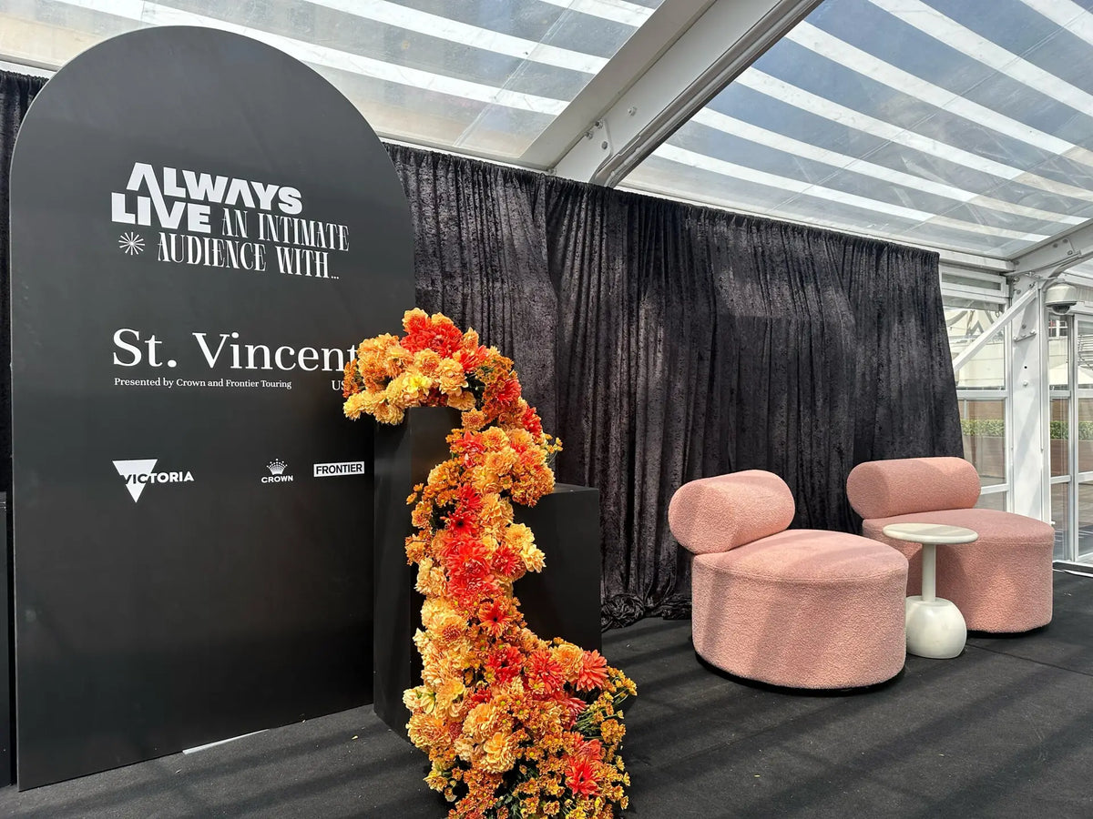 Always Live St Vincent 2024 | Custom signage by Evan Evans Australia