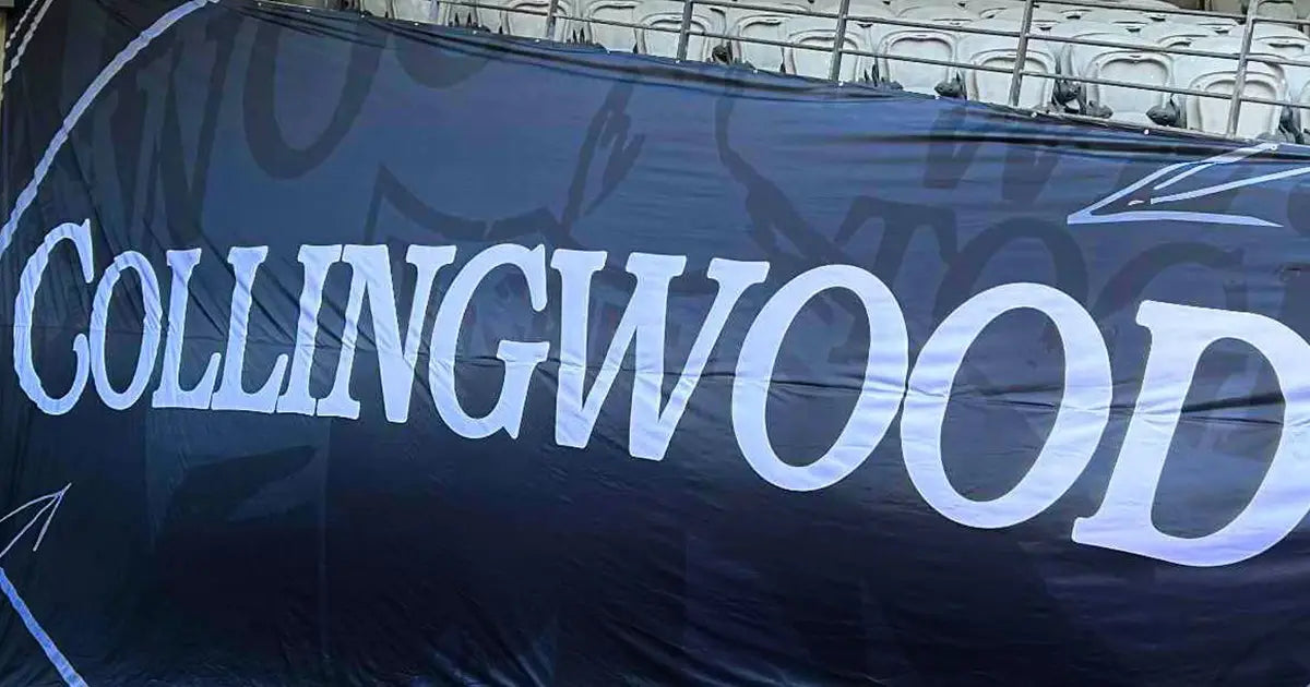 Collingwood large banner | Custom signage by Evan Evans Australia