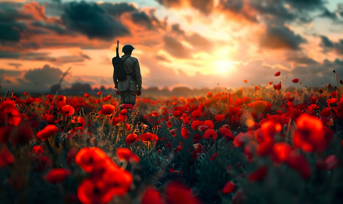 Remembrance Day Poppy Field Soldier Standing | Custom signage by Evan Evans Australia