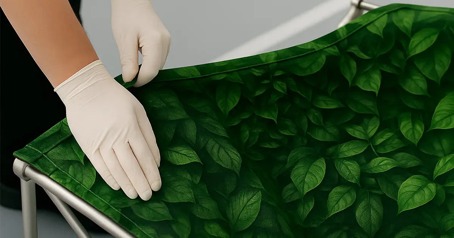 Reusable pop-up fabric display with custom graphic