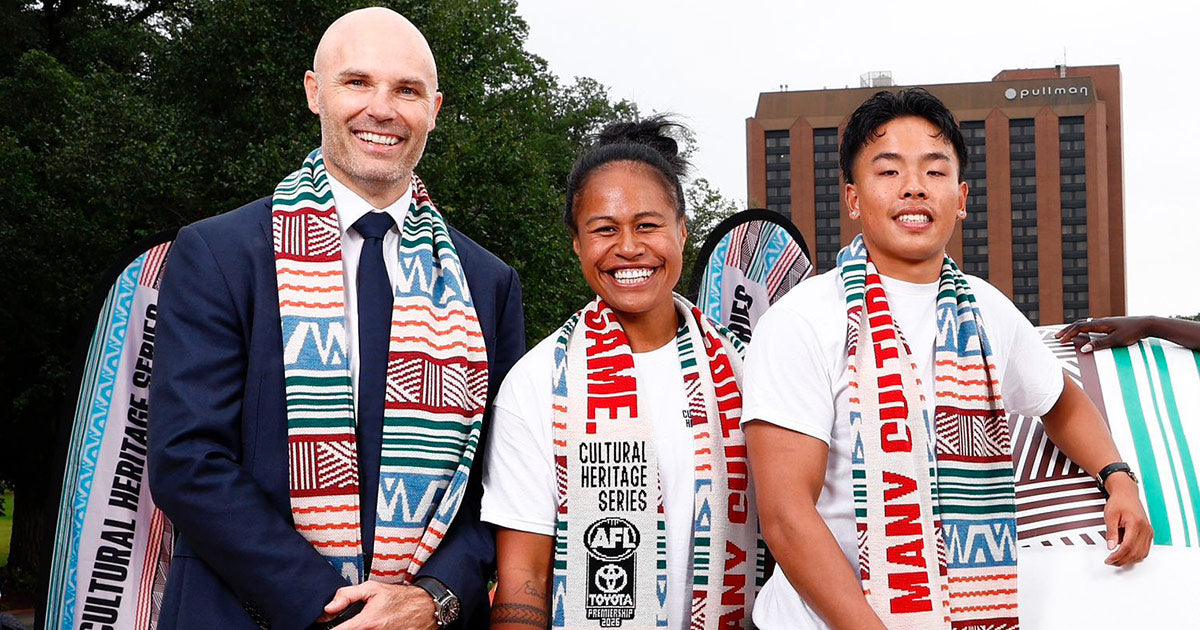 AFL Cultural Heritage Series Launch: Custom Feather Banners by Evan Evans | Custom signage by Evan Evans Australia