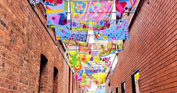 sunnyside art ballarat laneway flags wide