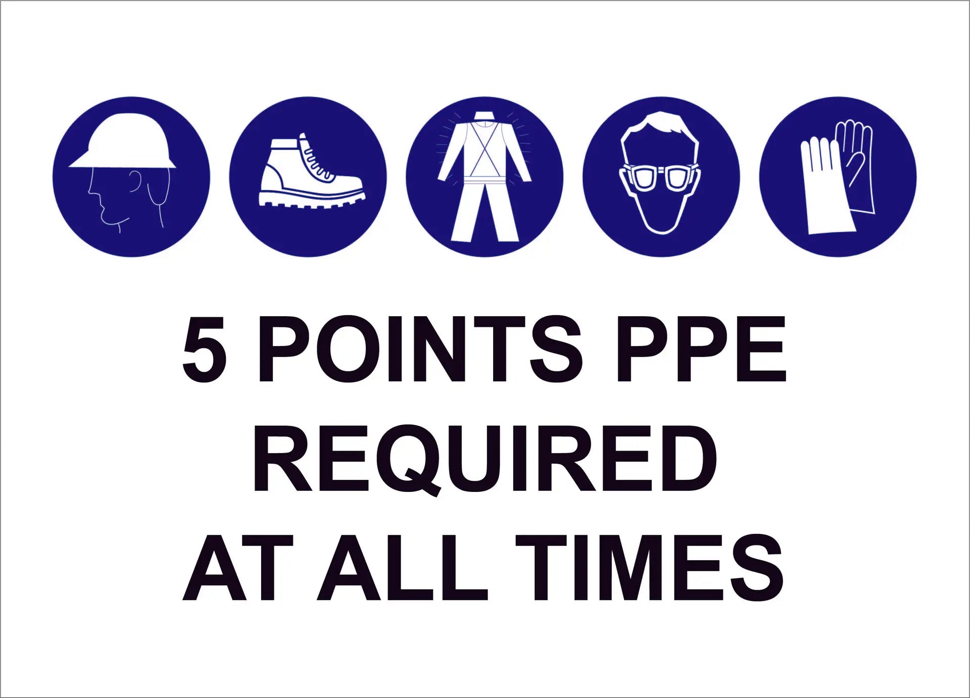 5 Points PPE Construction Sign