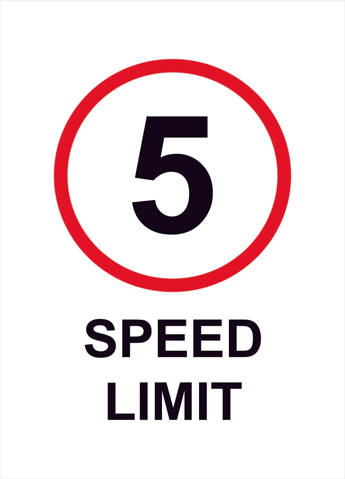 5 speed limit construction sign