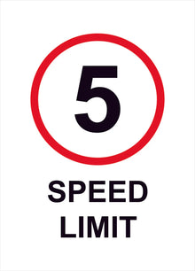 5 speed limit construction sign