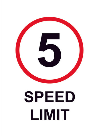 5 speed limit construction sign
