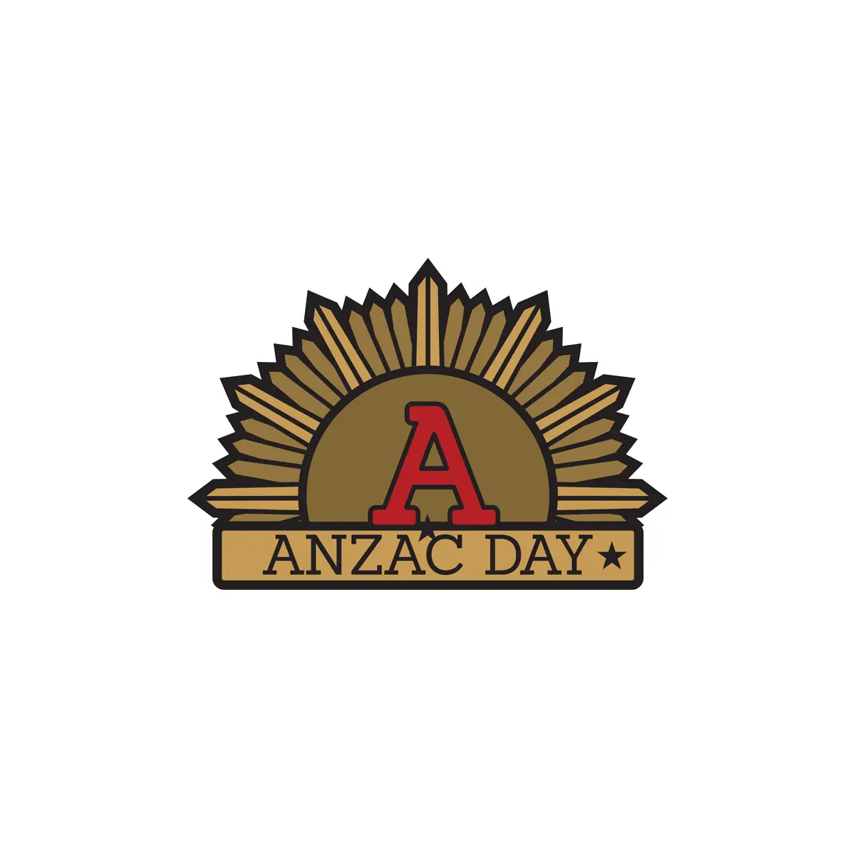 ANZAC Day Flag rising sun