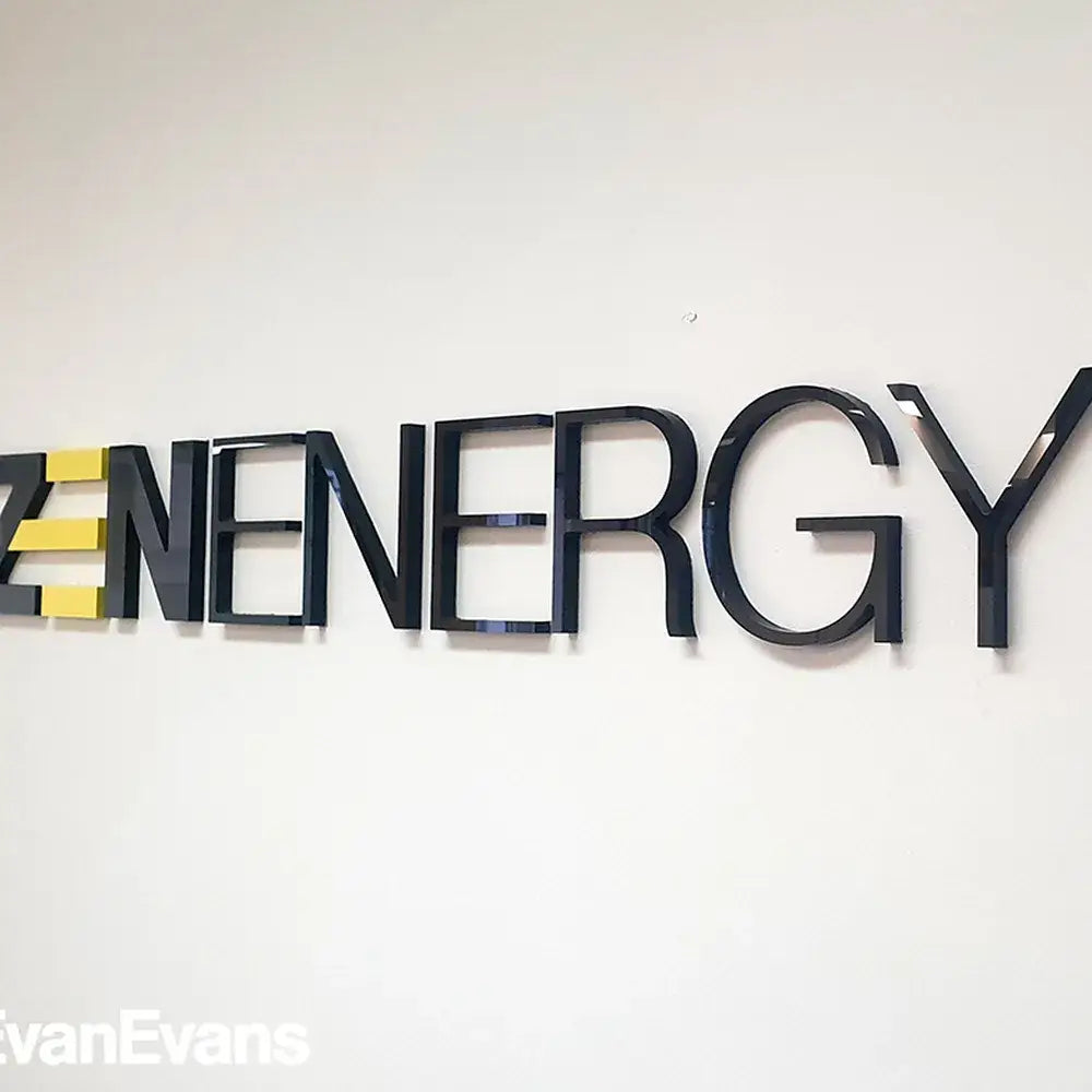 Acrylic Sign Zen Energy Black Yellow