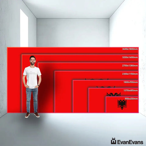 Albania flag size guide comparison