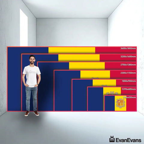 Andorra flag size guide comparison