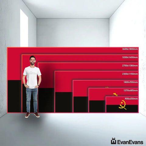 Angola flag size guide comparison