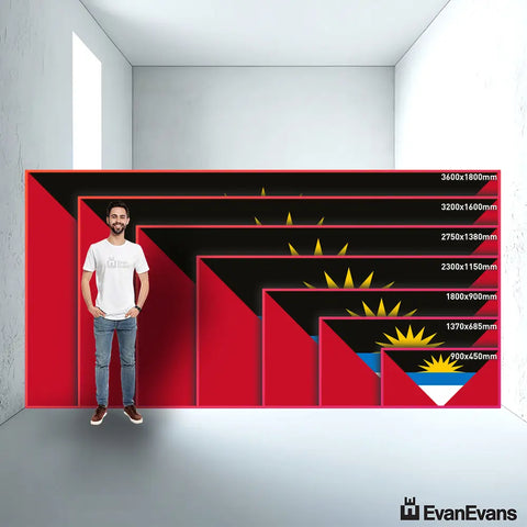 Antigua and Barbuda flag size guide comparison