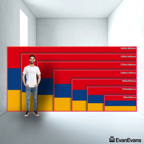 Armenia flag size guide comparison