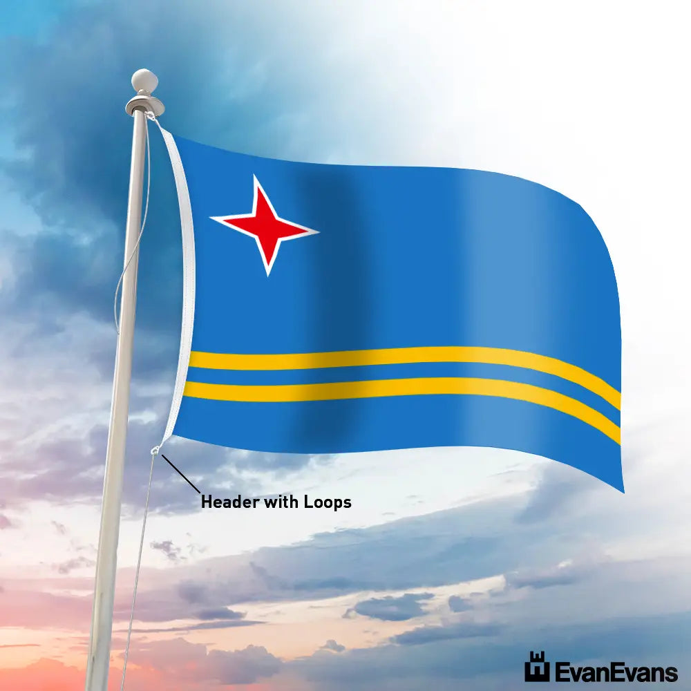 Aruba flag header with loops