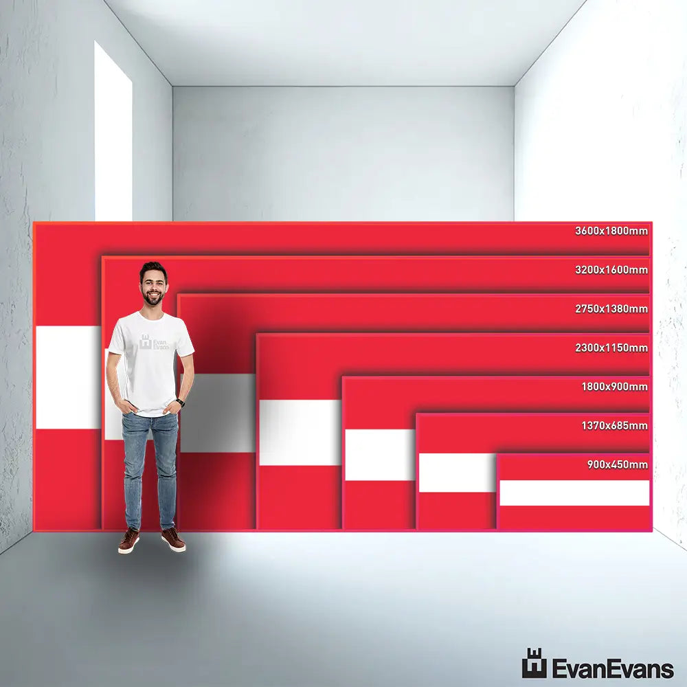 Austria flag size guide comparison