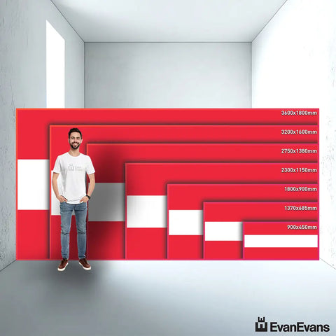 Austria flag size guide comparison