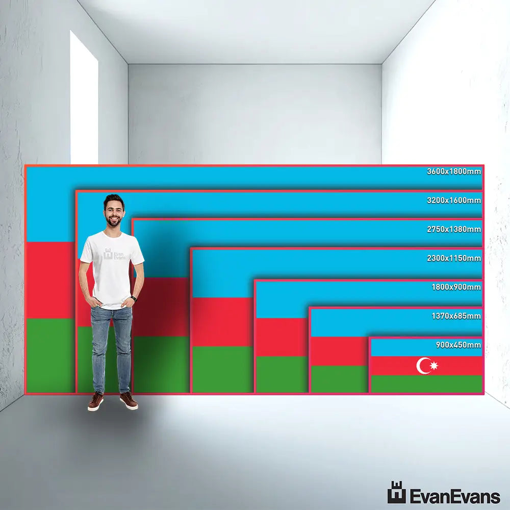 Azerbaijan flag size guide comparison