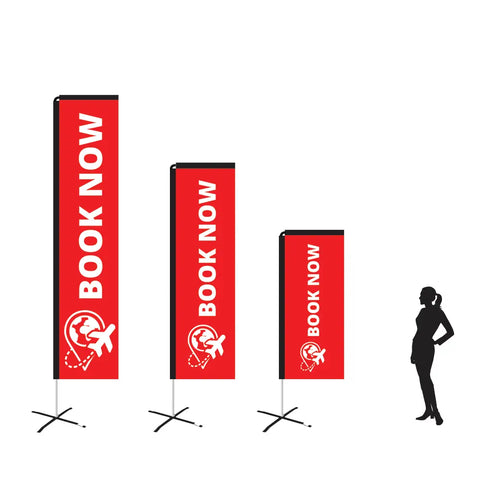 BOOK NOW RED rectangle flag