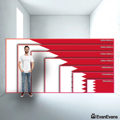 Bahrain flag size guide comparison