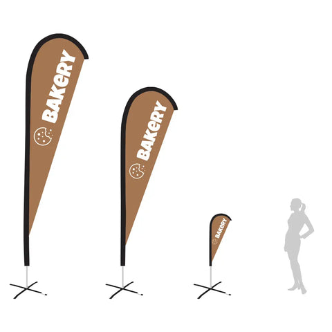 Bakery Light Brown Teardrop Flag