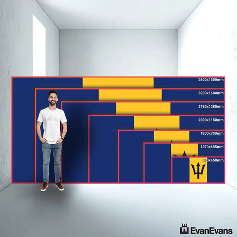 Barbados flag size guide comparison