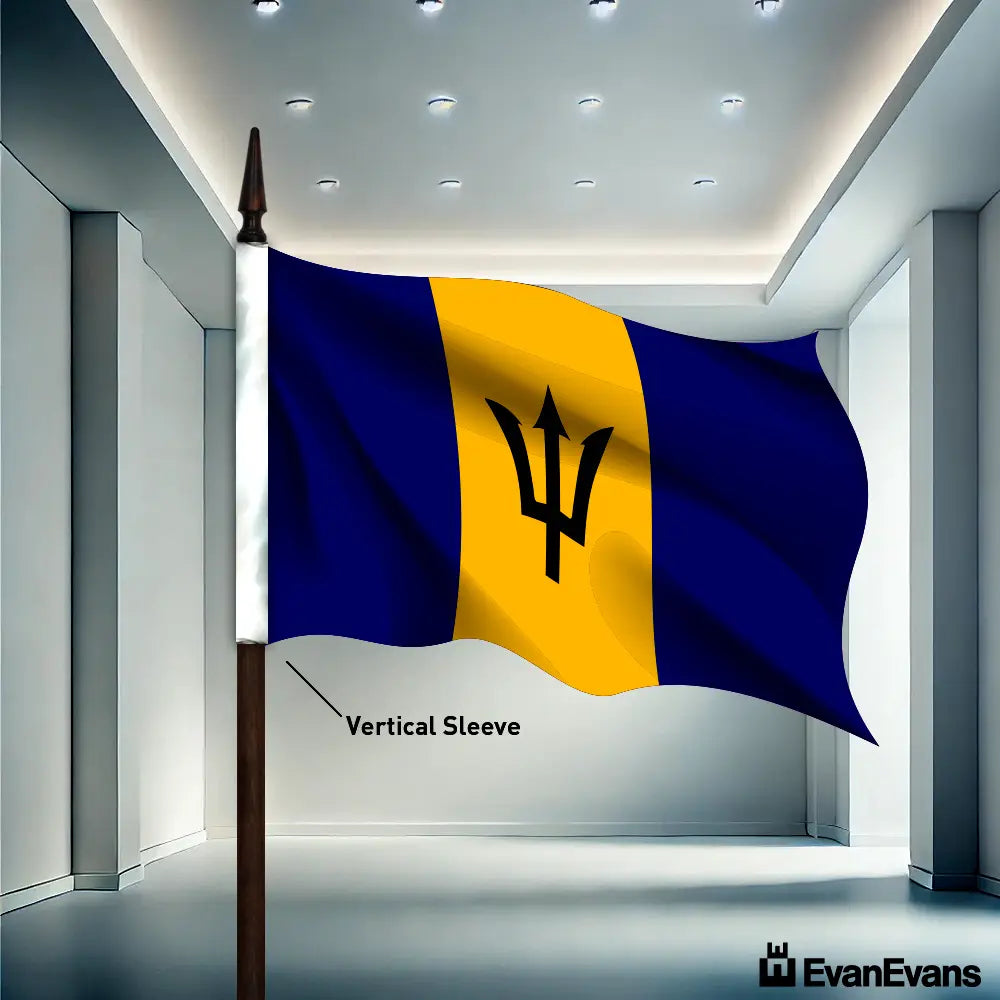 Barbados flag vertical sleeve