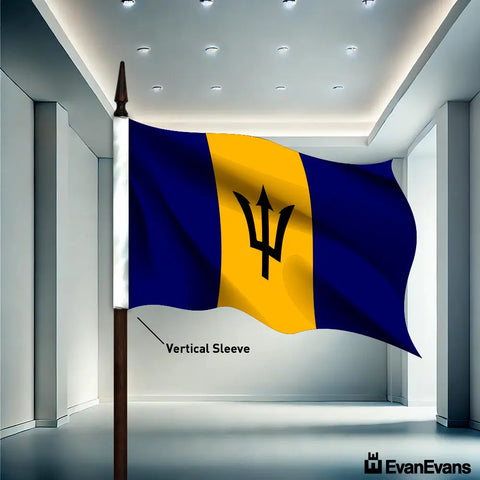 Barbados flag vertical sleeve