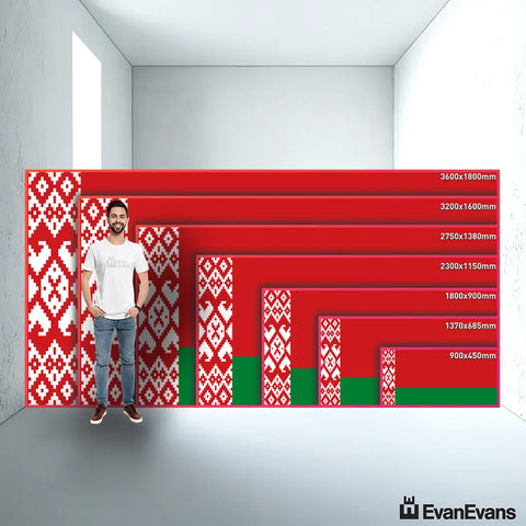 Belarus flag size guide comparison
