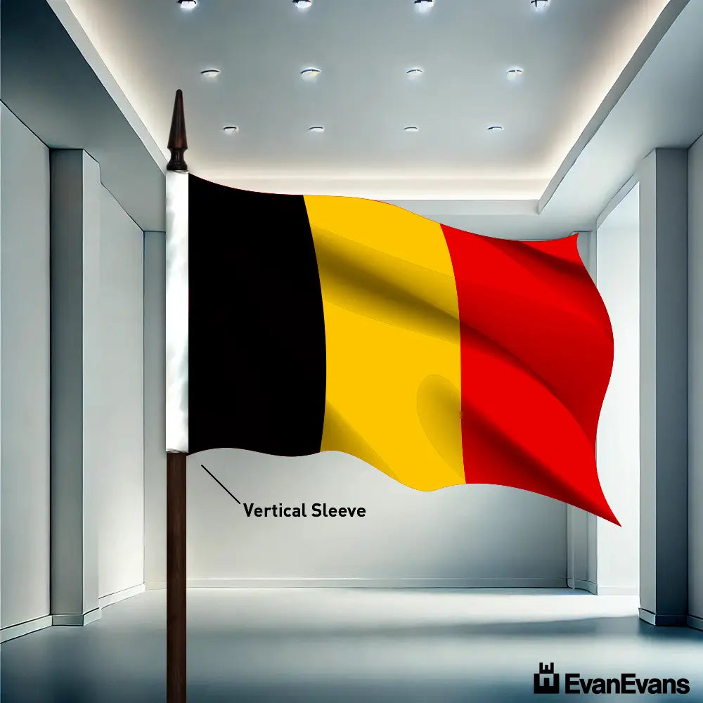 fully sewn Belgium flag vertical sleeve