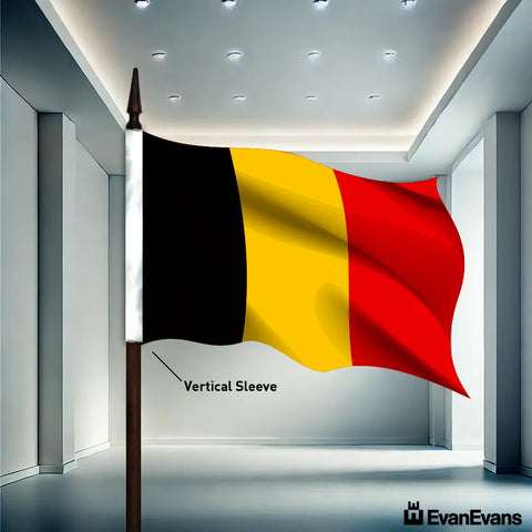 fully sewn Belgium flag vertical sleeve