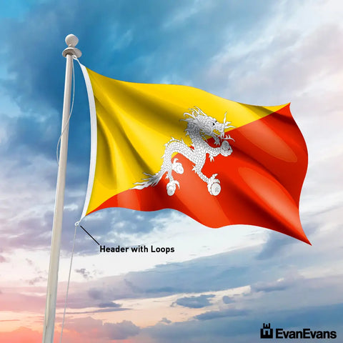 Bhutan flag header with loops