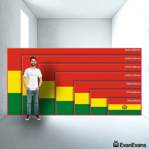 Bolivia flag size guide comparison