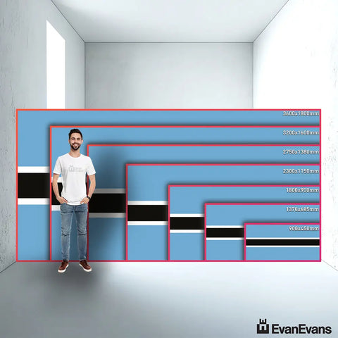 Botswana flag size guide comparison