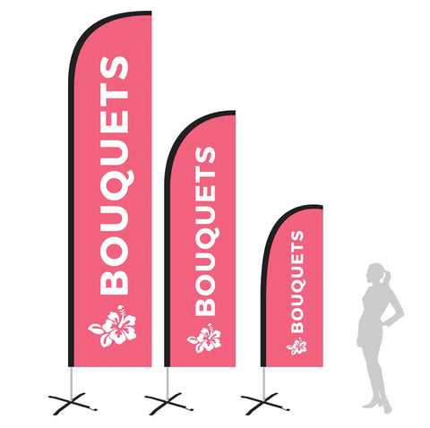 Bouquets Pink Feather Flag