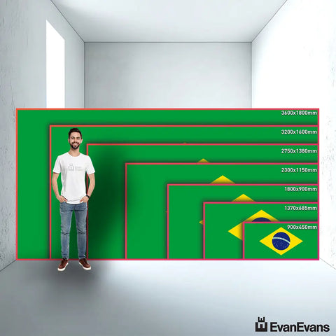 Brazil flag size guide comparison