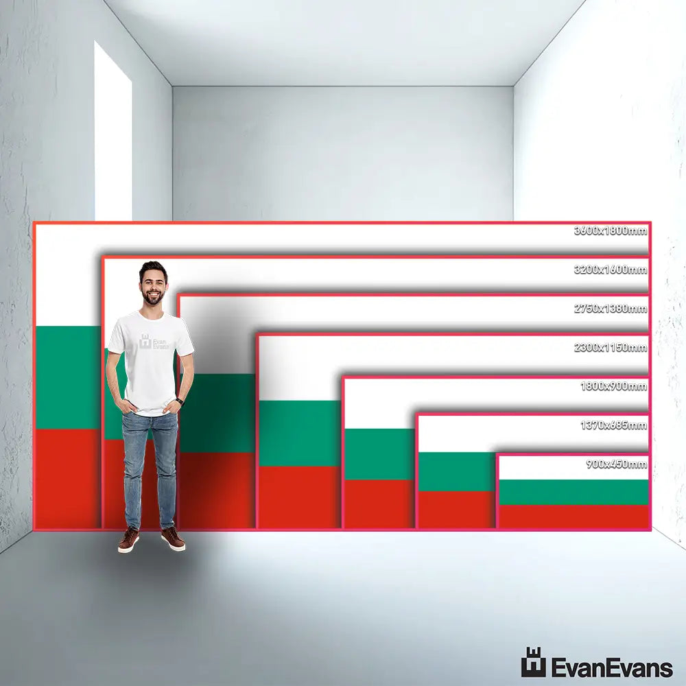 Bulgaria flag size guide comparison
