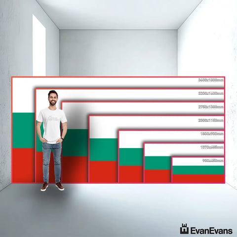 Bulgaria flag size guide comparison