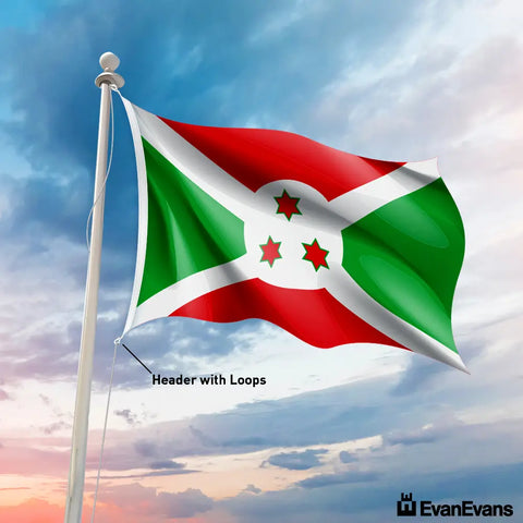 Burundi flag header with loops