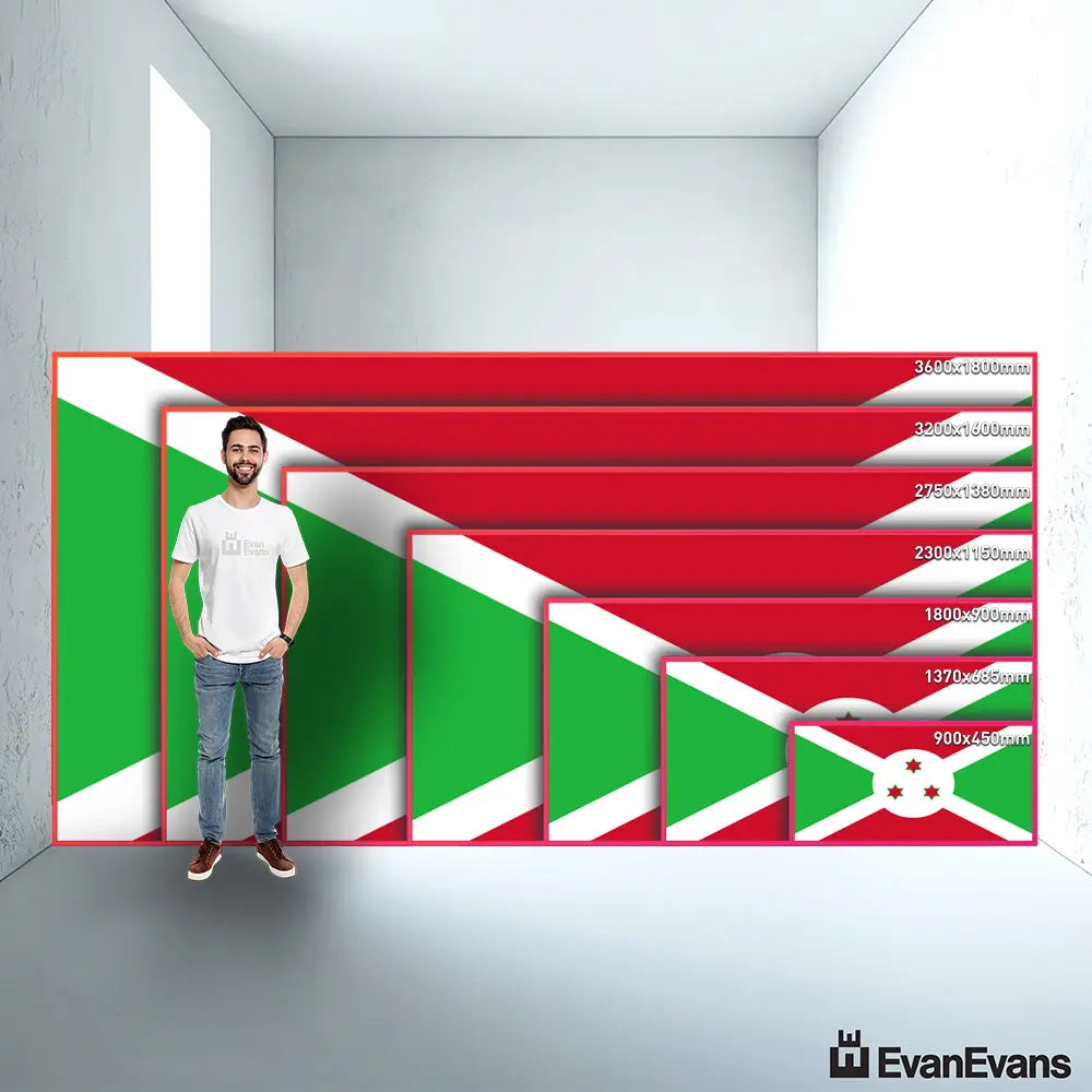 Burundi flag size guide comparison