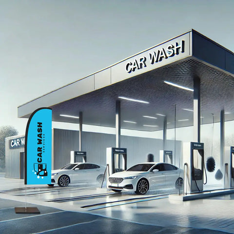 CAR WASH BLUE Feather Flag for Car Wash