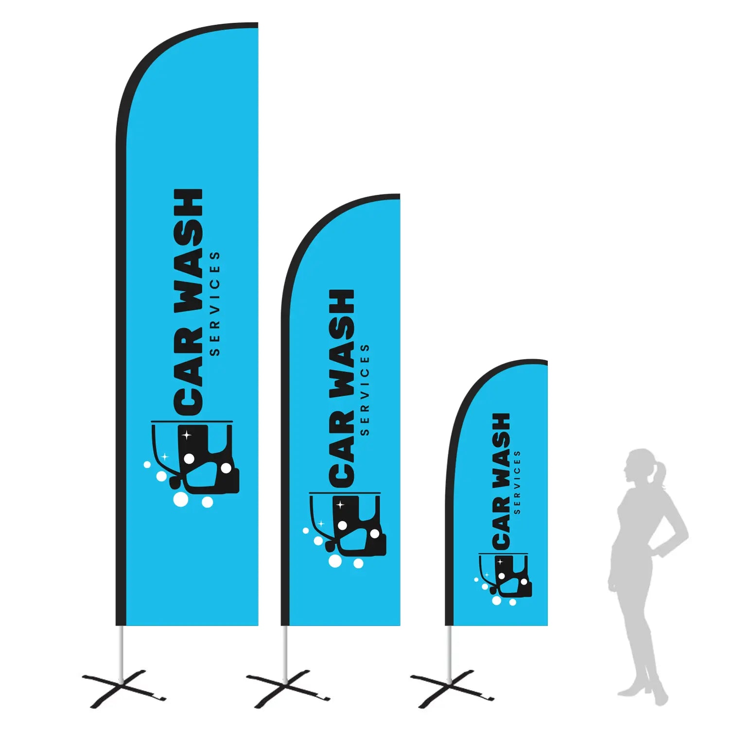 CAR WASH BLUE Feather Flag